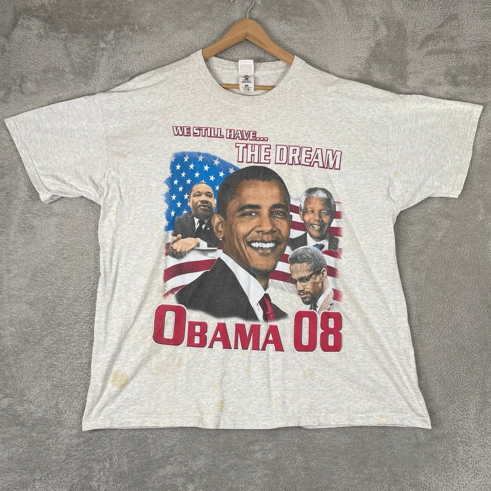 Barack Obama Shirt Mens 3XL Gray MLK Nelson Mandela Malcolm X Rap Tee